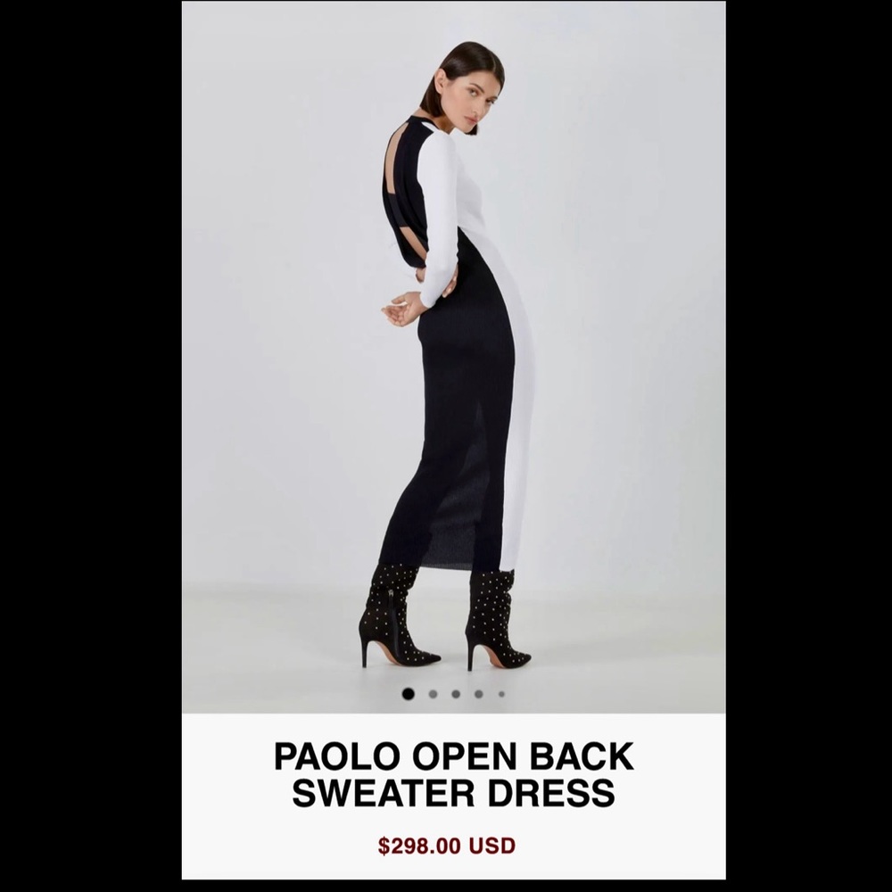 NWT BCBGMAXAZRIA PAOLO OPEN BACK SWEATER DRESS